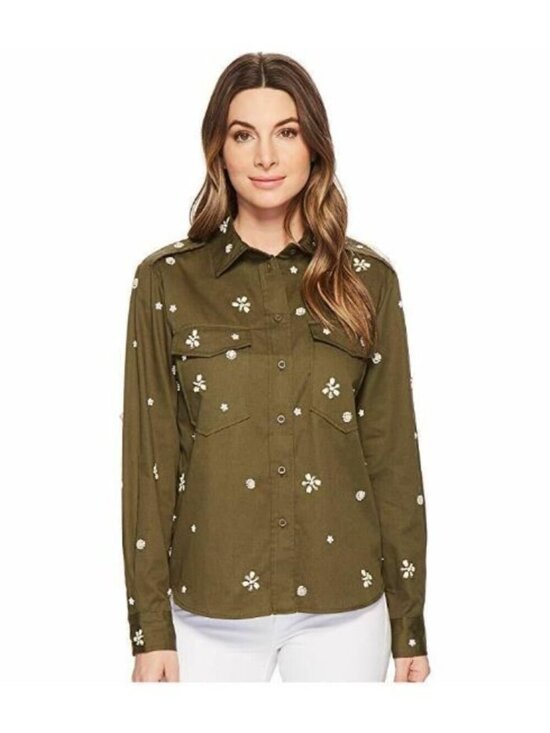 JOIE Tops - NEW Joie Women's XS Hayfa Long-Sleeve Shirt with Beaded Trim NWT $298